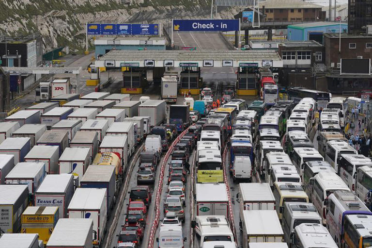 Traffic at the Port of Dover in Kent