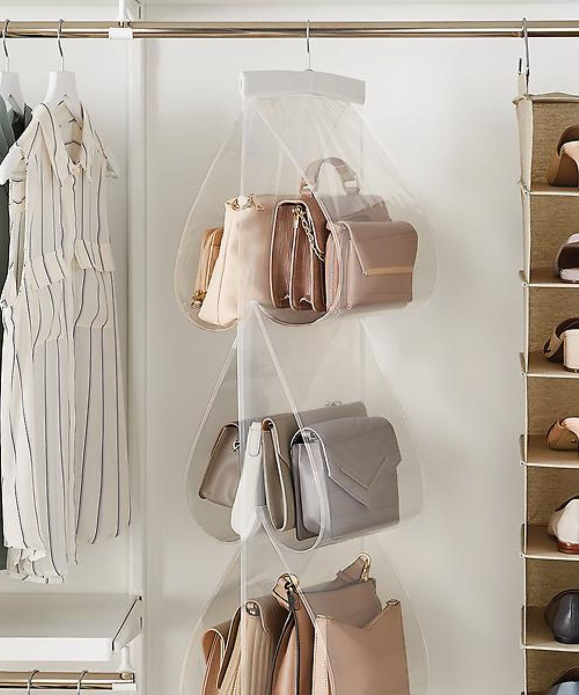 <p>                     ‘If you have a smaller closet and have limited space, consider using a pocket purse organizer that can be hung from a rod in your closet,’ continues Lauren Saltman of Living. Simplified.                   </p>