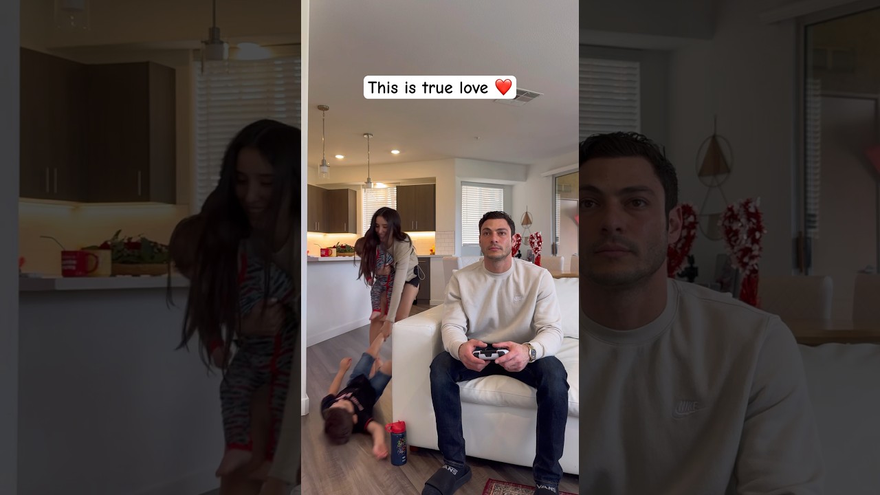 True Love Is Dad Gaming While Mom Gets Tackled by Kids