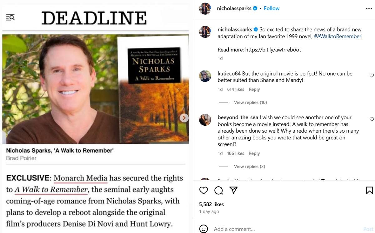 'A Walk to Remember' remake is in the works