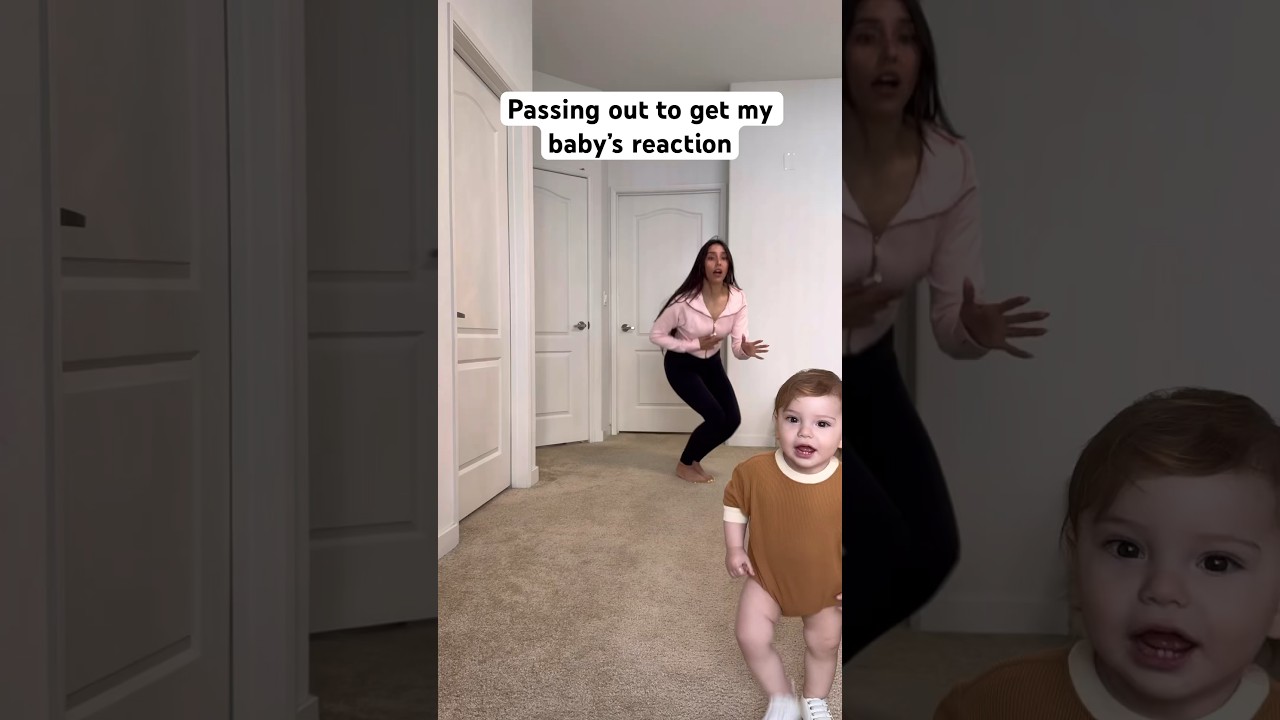 Parents fake passing out to see how the baby reacts