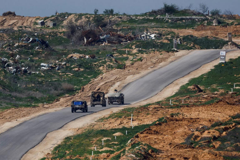 Israeli military vehicles in Gaza last month, during a cease-fire between Hamas and Israel.