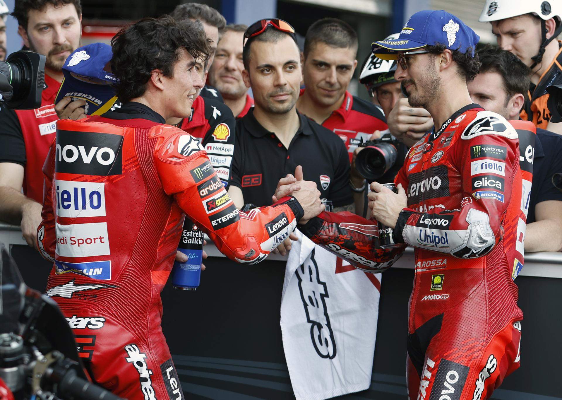 Guerra interna en Ducati entre Marc Márquez y Pecco Bagnaia que han ...