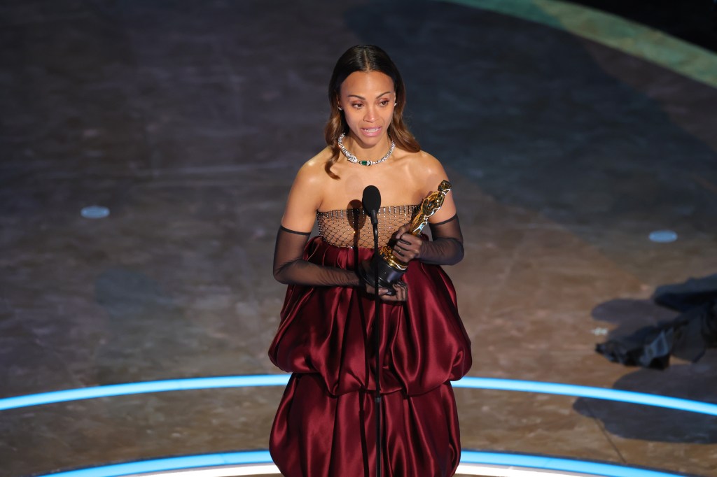 Zoe Saldaña Dedicates Her Historic Best Supporting Actress Oscar To Her