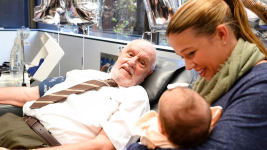 James Harrison at his final blood donation appointment in 2018. File pic: Subel Bhandari/picture-alliance/dpa/AP