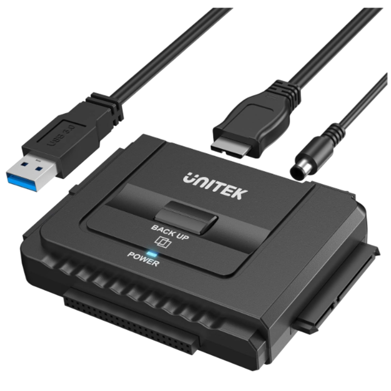 A transparent render of the Unitek USB 3.0 to IDE and SATA Converter