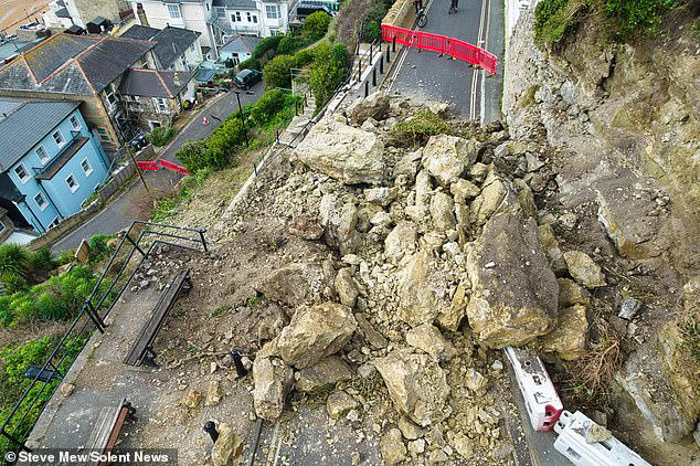 Blocked-in residents heard 'thunderous' rock collapse from cliff face