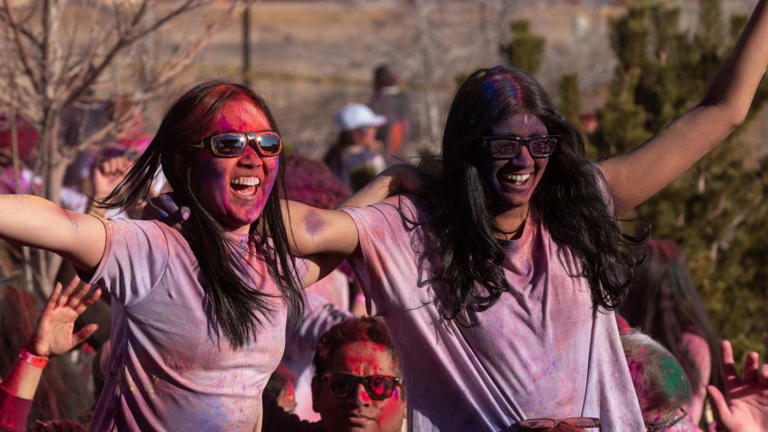 celebrating holi with the family