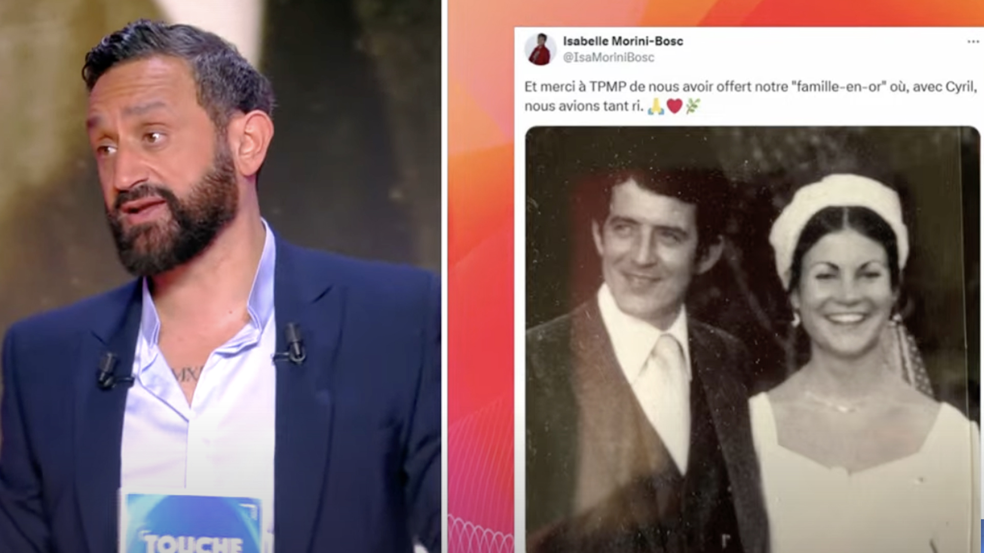 Je l'adorais !” : Cyril Hanouna rend hommage à Alain, le regretté mari  d'Isabelle Morini-Bosc