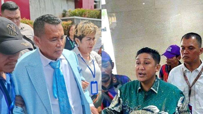 PESAN FIRDAUS OIWOBO - Kolase potret Firdaus Oiwobo (kanan) mendatangi Bareskrim Polri atas laporan yang dibuat Pengadilan Negeri Jakarta Utara. Dia dijaga ketat tiga pengawal berseragam semi militer tiba di Gedung Bareskrim, Jakarta Selatatan, Rabu (26/2/2025). Pengacara Hotman Paris Hutapea (kiri) berjalan menuju mobilnya sambil dituntun saat hendak meninggalkan gedung Pengadilan Negeri Jakarta Utara, usai menjalani persidangan kasus dugaan pencemaran nama baik yang melibatkan advokat Razman Nasution, di Pengadilan Negeri Jakarta Utara, Kamis (20/1/2025). (Kolase Tribunnews.com/Tribunnews.com/Ibriza/Reynas Abdila)