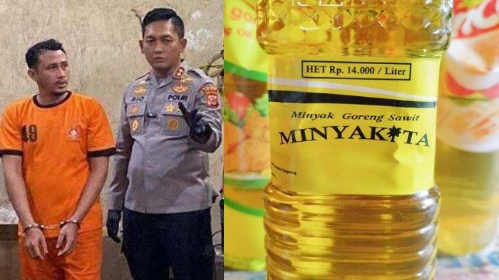 MINYAKITA PALSU ALIAS CURAH - Kolase foto TRM biang kerok MinyaKita palsu di pasaran (Kiri) dan MinyaKita yang viral di media sosial, Selasa (11/03/2025). Tampang biang kerok MinyaKita palsu di Bogor, ternyata penghasilannya Rp600 juta per bulan. (Kompas/Tribun Bogor)