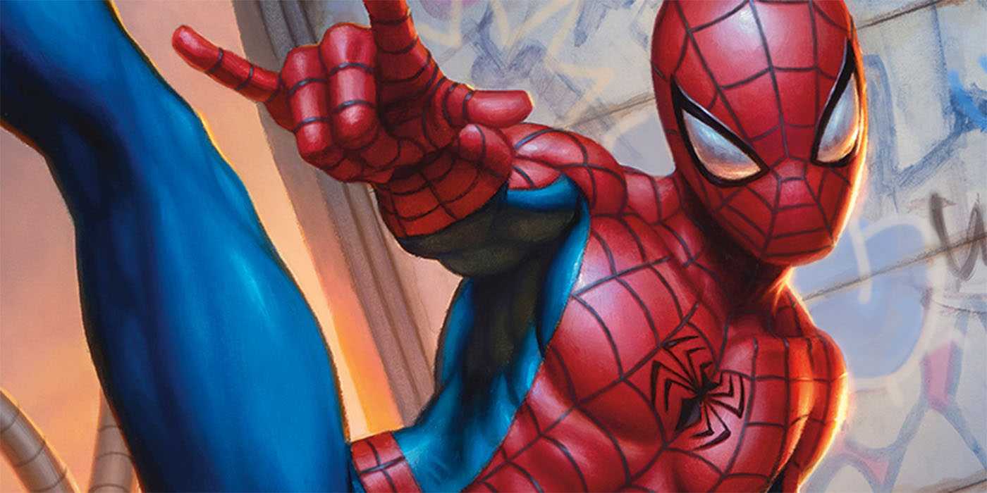 Spider-Man from the upcoming Magic: The Gathering Universes Beyond set.