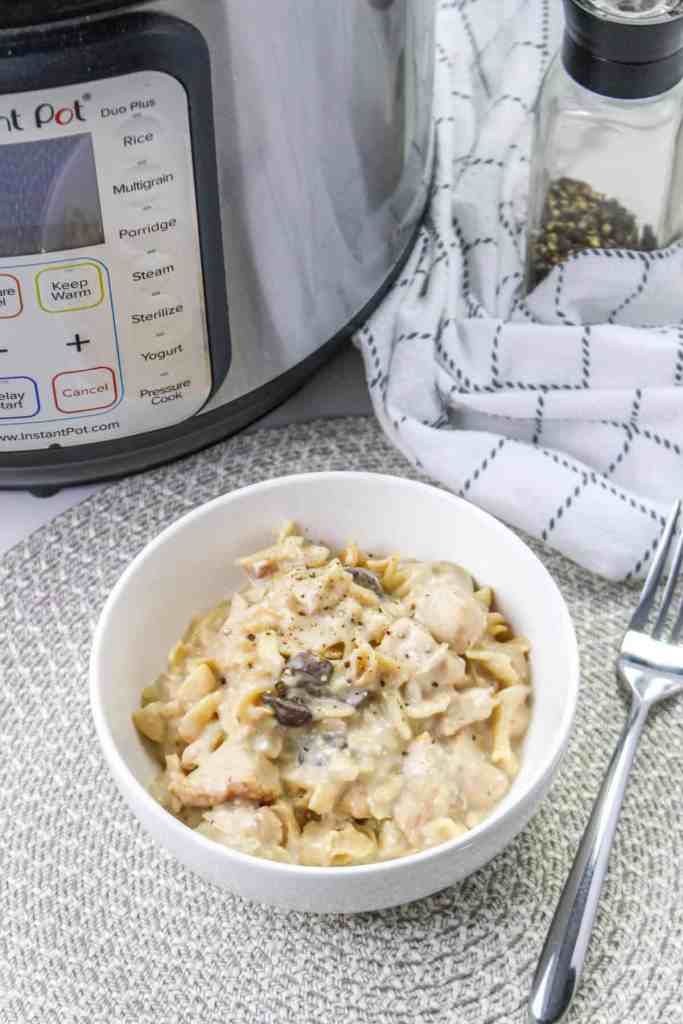 Easy Creamy Mushroom Chicken Stroganoff Instant Pot Recipe