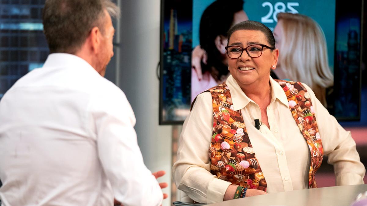 Pablo Motos preguntó e insistió a María del Monte sobre el robo en su casa,  pese a la reticencia de ella: "De eso no hablo"