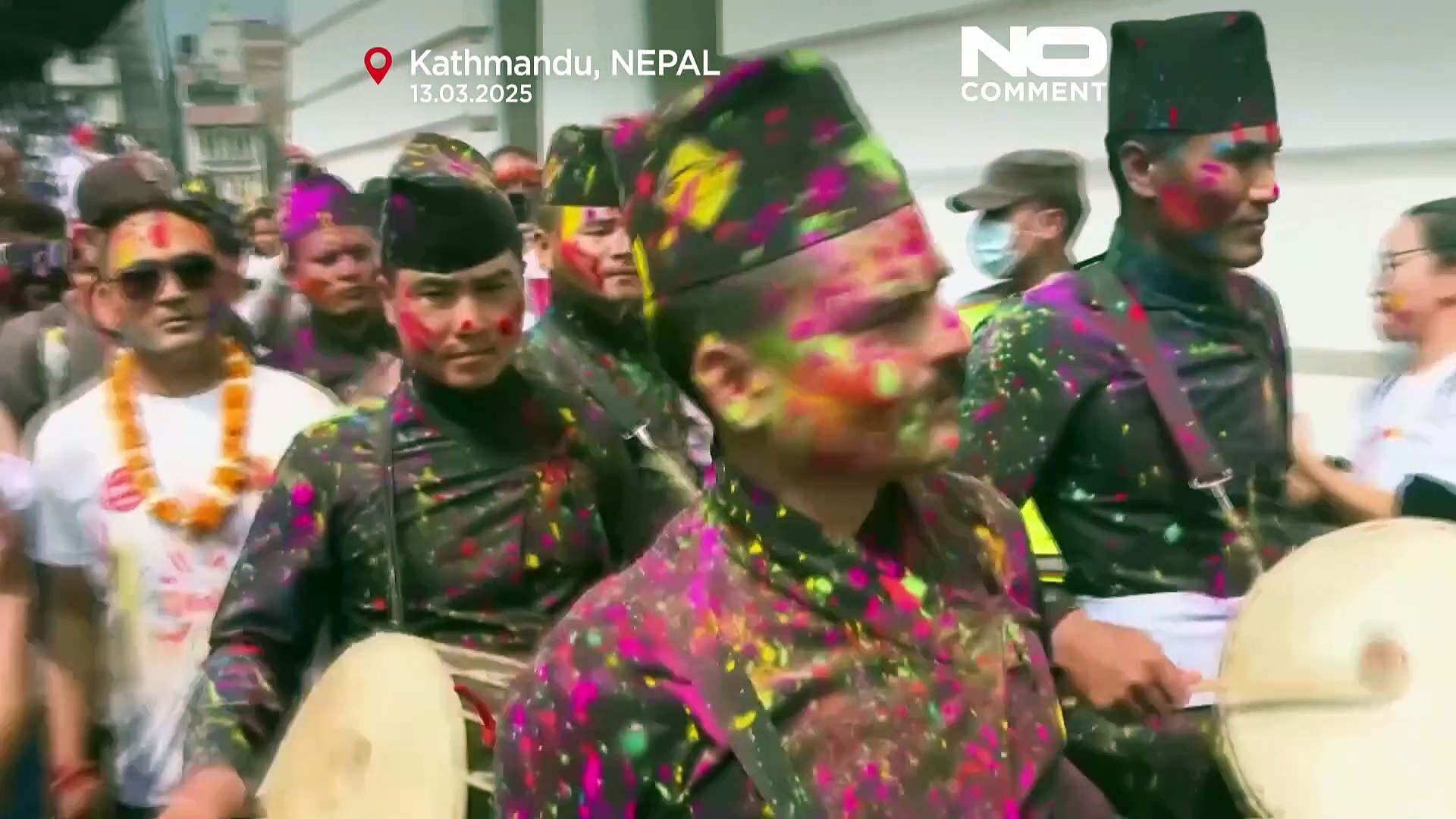 Kathmandu bursts into colour as thousands celebrate Holi festival