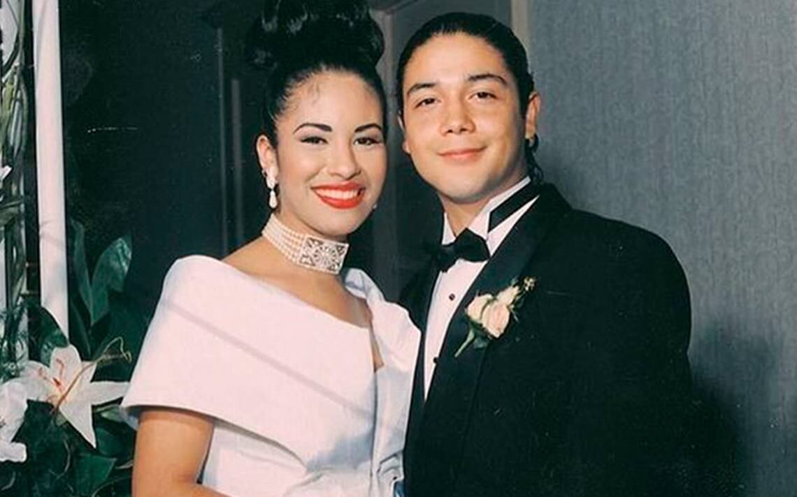 Selena Quintanilla y Chris Perez el día de su boda.