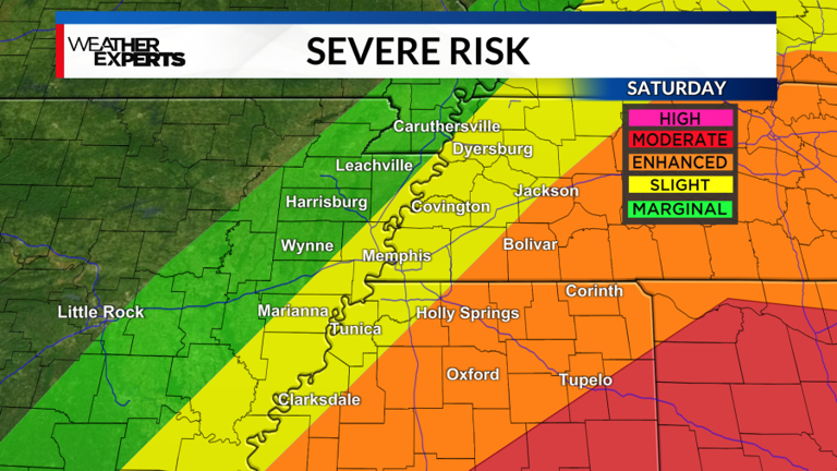 Severe storms possible Friday night, Saturday in the Mid-South