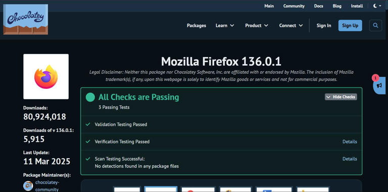 Chocolatey security checks