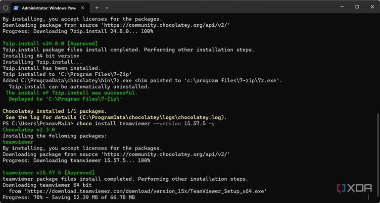 Installing package apps