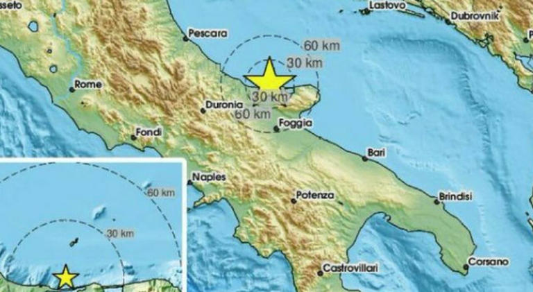 Terremoto a Foggia, scossa di magnitudo 4.6. Paura in Puglia, avvertito anche in Molise e Abruzzo