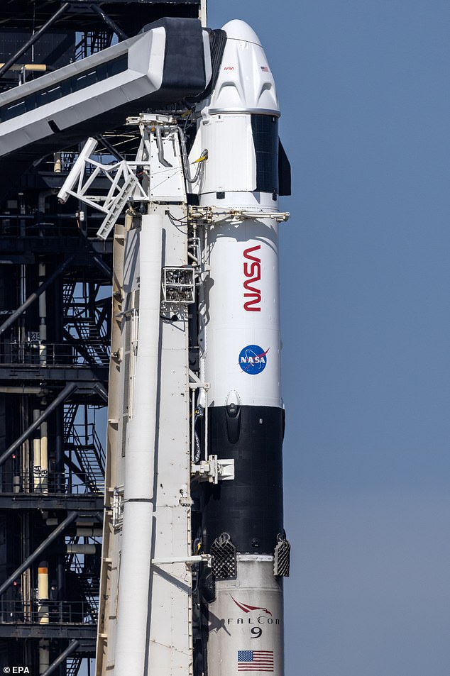 The launch was initially scrubbed on Wednesday due to a hydraulic system issue with the SpaceX rocket carrying the new astronauts to space