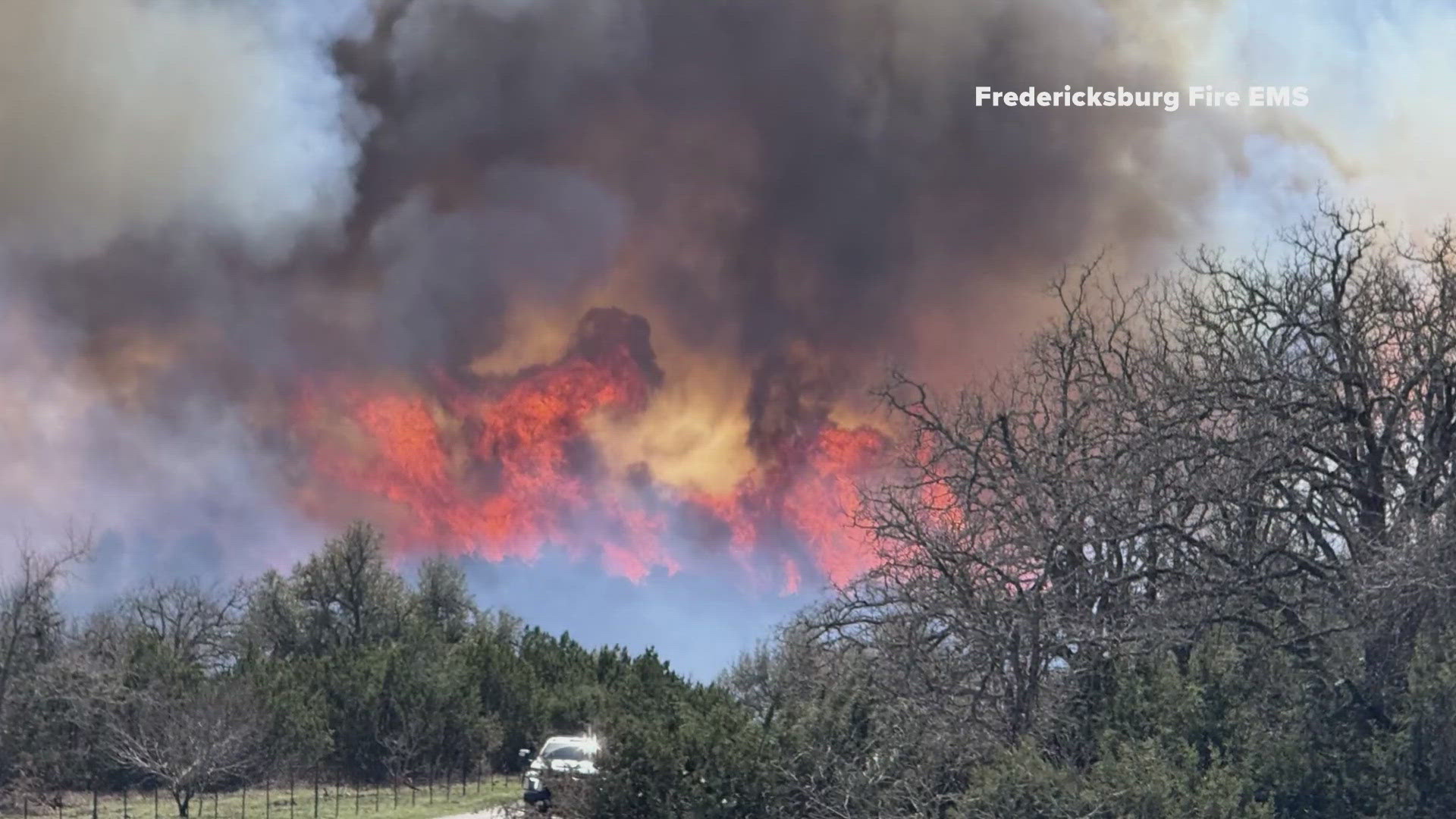 Evacuations underway as crews battle 8,640acre wildfire near Fredericksburg