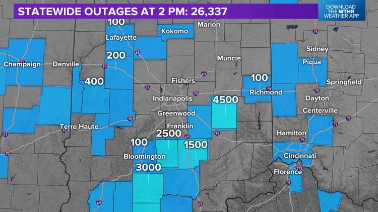 More than 26,000 people without power in Indiana due to severe weather