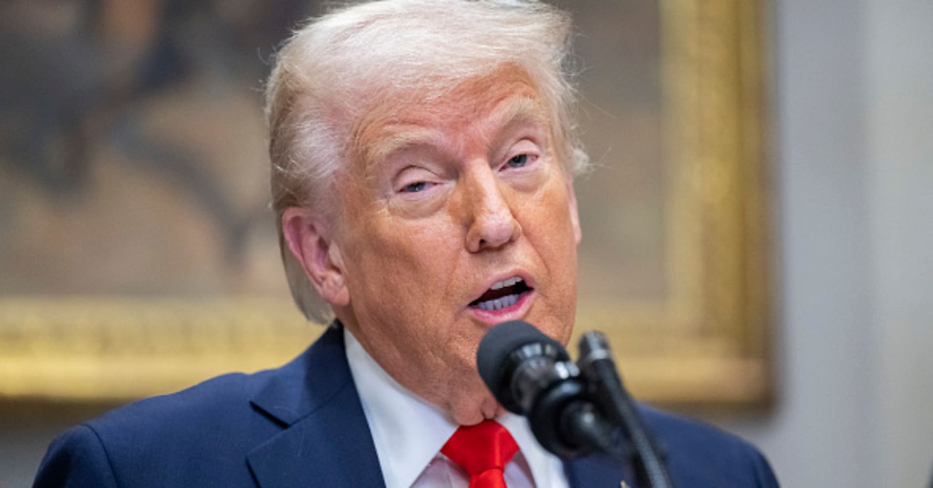 US President Donald Trump speaks in the Roosevelt Room of the White House in Washington, DC, on March 3, 2025.