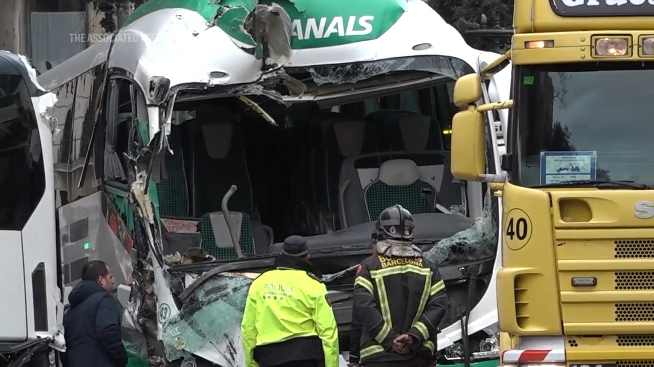 Two buses crash in Barcelona, leaving over 50 injured