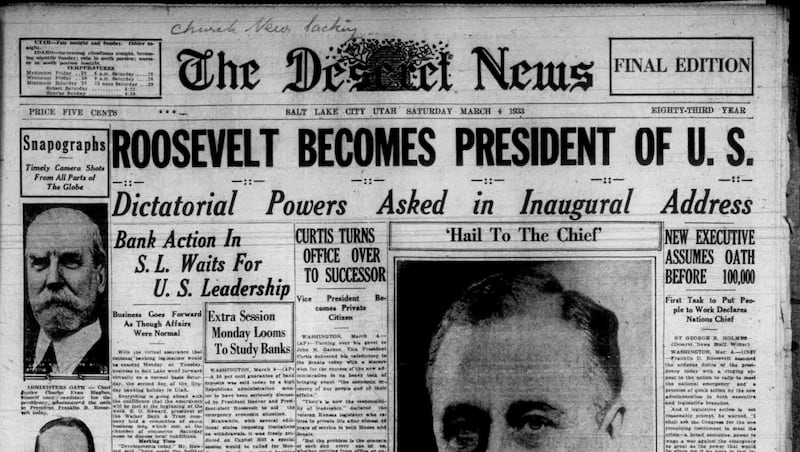 Deseret News archives: FDR inaugurated on this day in 1936, the last ...