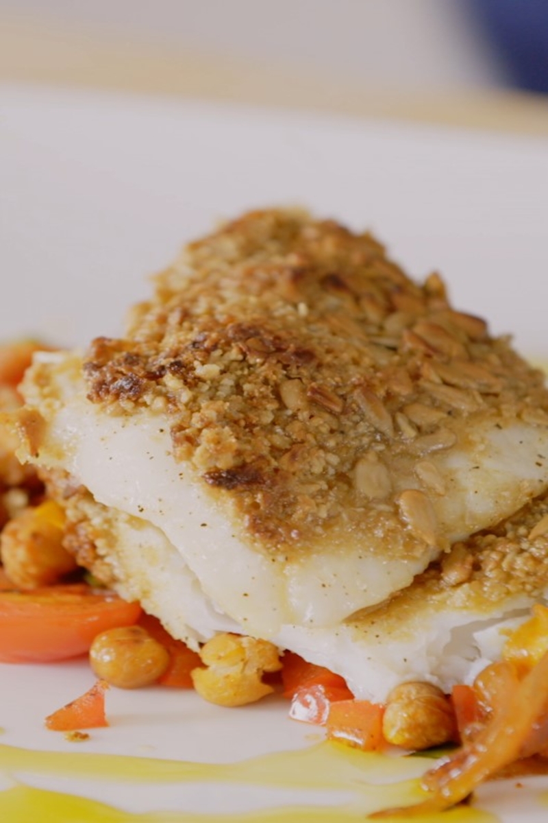 Seezunge in Sonnenblumenkruste, eine nussige Variante