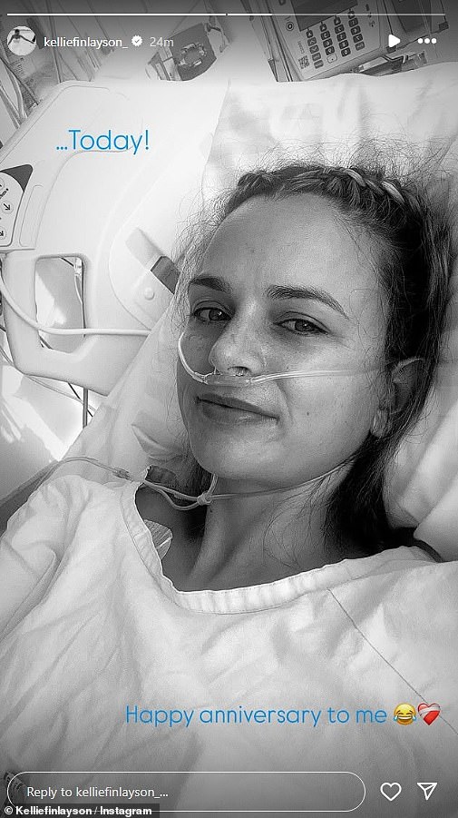 Kellie Finlayson sends a heartwarming message from her hospital bed as