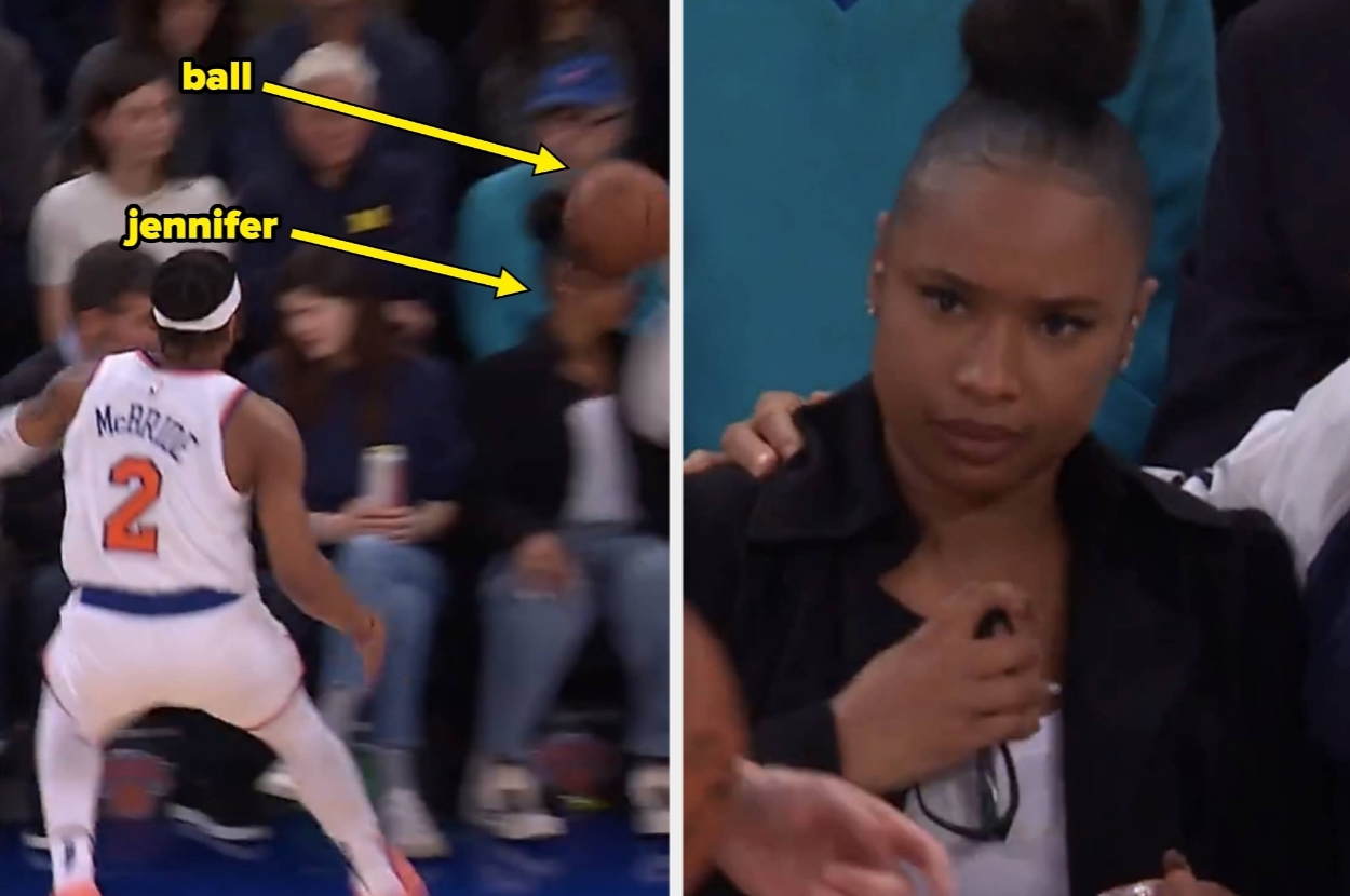 Jennifer Hudson Was Hit In The Face While Sitting Courtside At A Knicks(01)