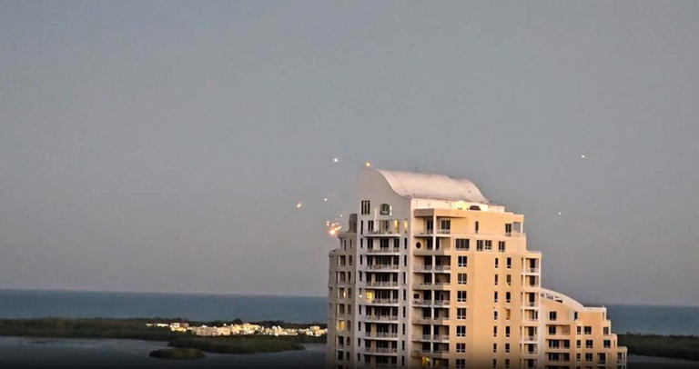 Possible debris from the SpaceX starship explosion is seen on March 6, 2024.