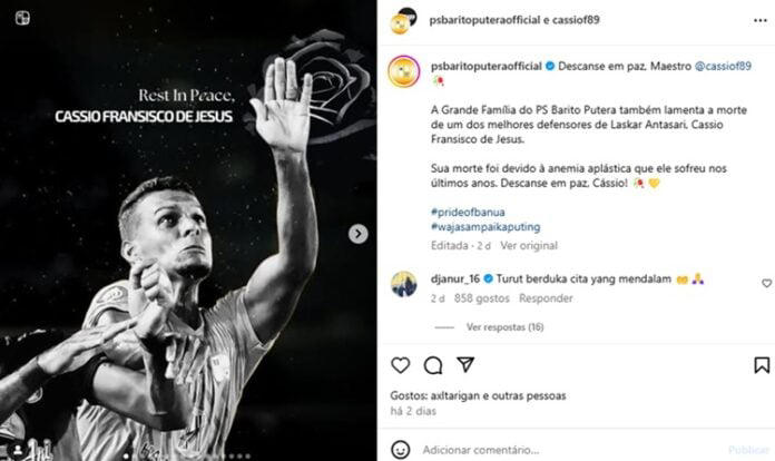 Post sobre Cássio – Instagram