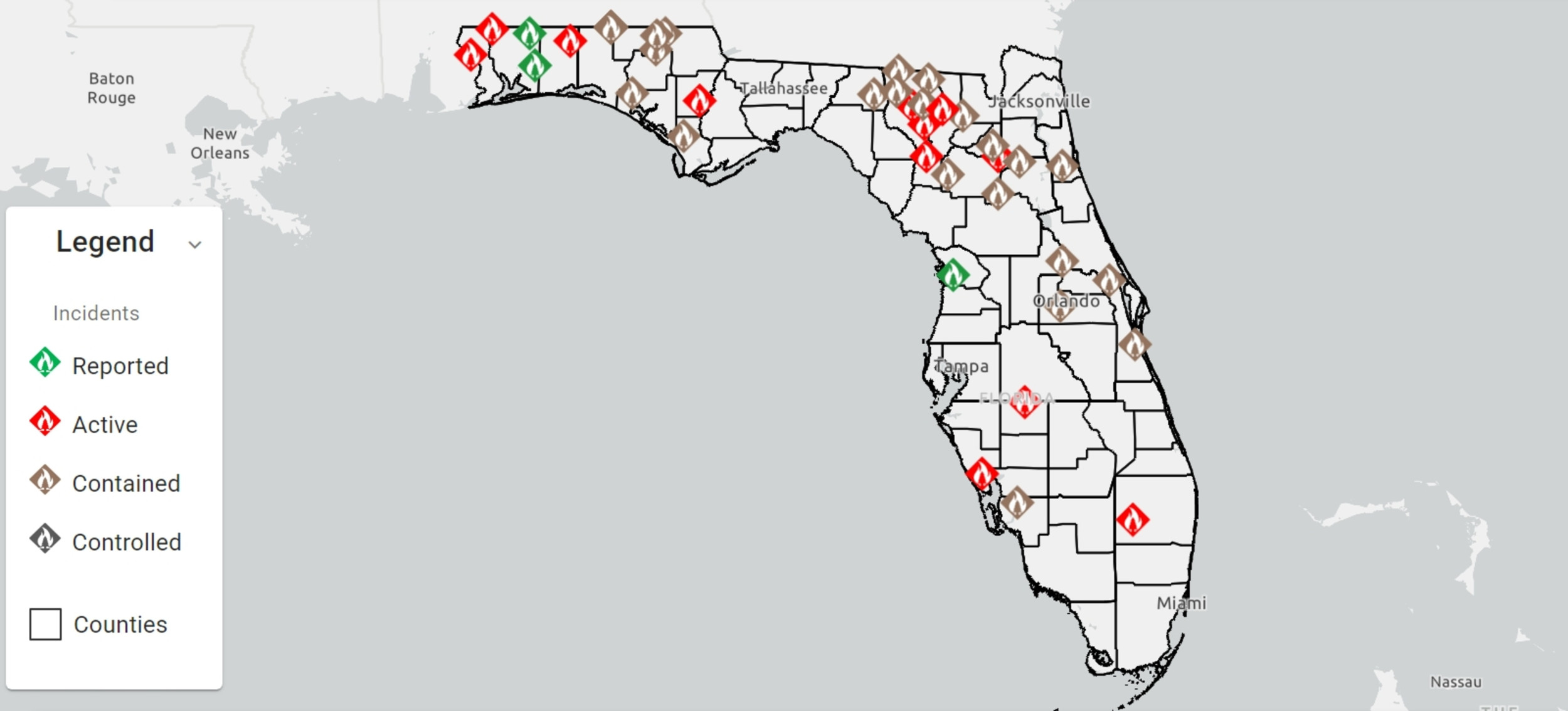Florida Wildfire Map Shows Every - AA1AsYp1.img