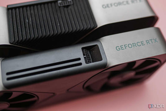 An image of two RTX 5090 GPUs. 