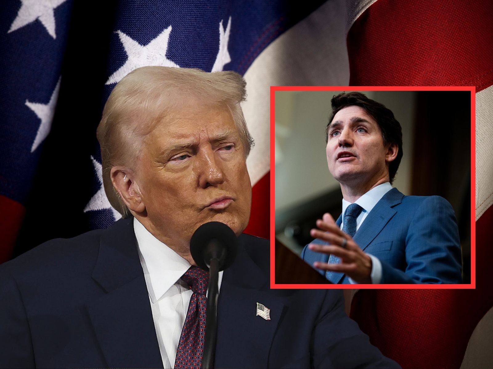 El presidente Trump advierte a Canadá que si no retira los aranceles impuestos a productos estadounidenses, le impondrá aranceles recíprocos. |Crédito: AP/EFE/Canva