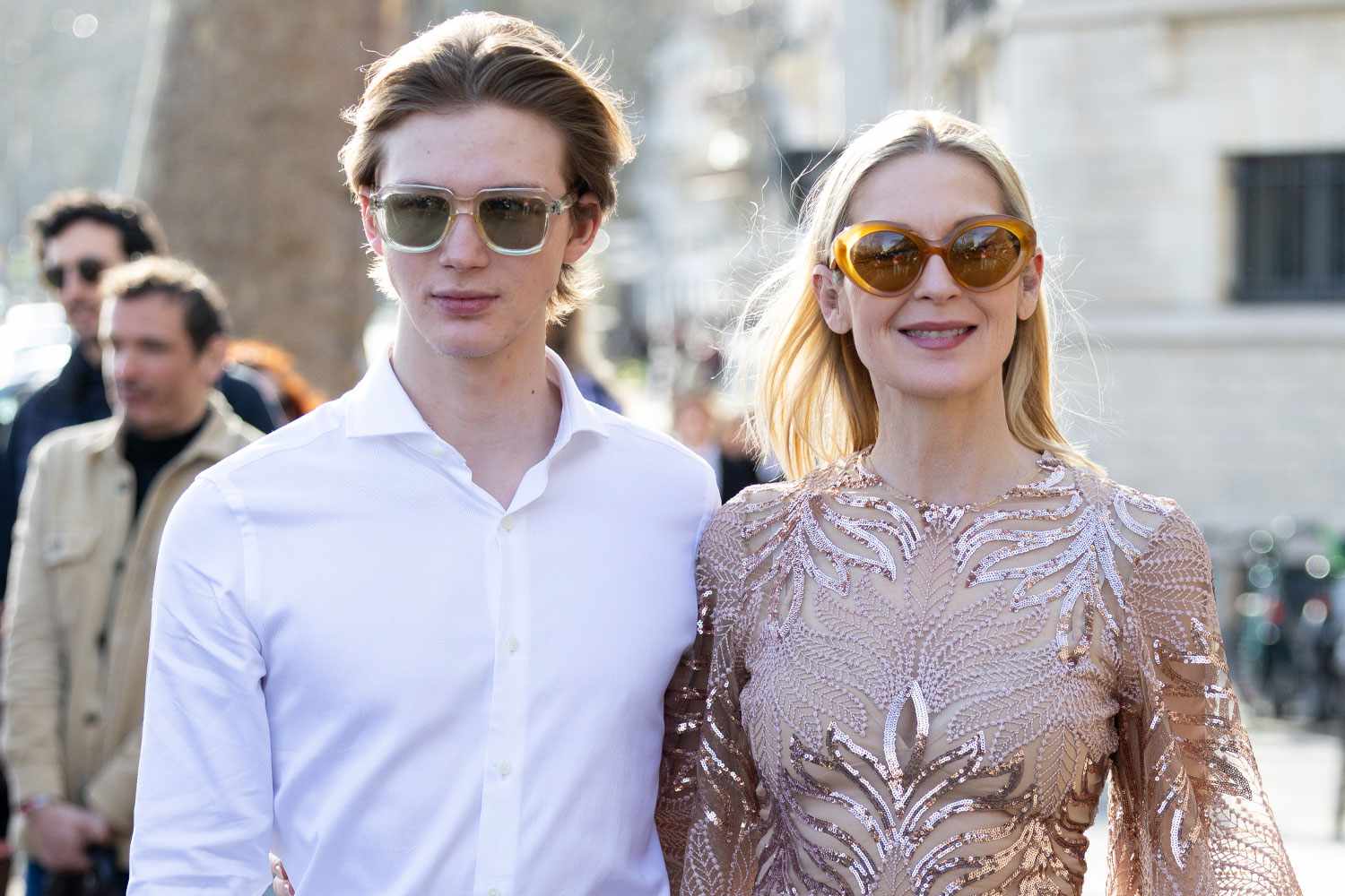 Kelly Rutherford Poses with Son Hermés, 18, During Rare Outing at Paris