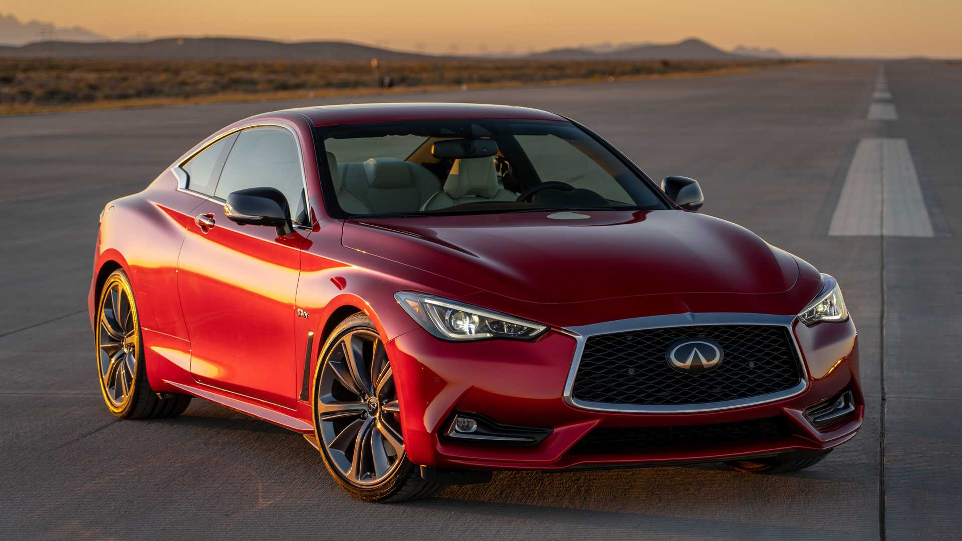 2022 Infiniti Q60 Red Sport 400 Coupe Red Front Angled View