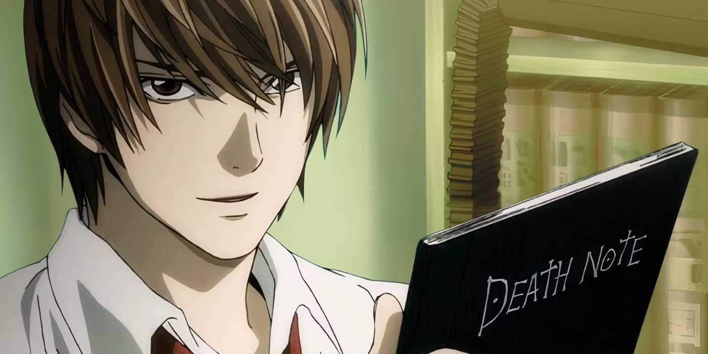 Light Yagami holding the Death Note