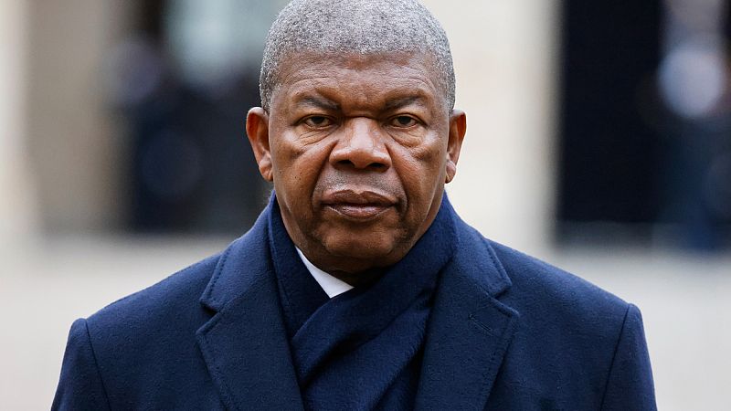 President of Angola Joao Lourenco looks on during a ceremony at the Invalides monument, in Paris, Thursday Jan. 16, 2025.