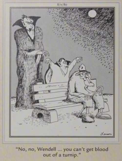 A vampire and his child at the park.