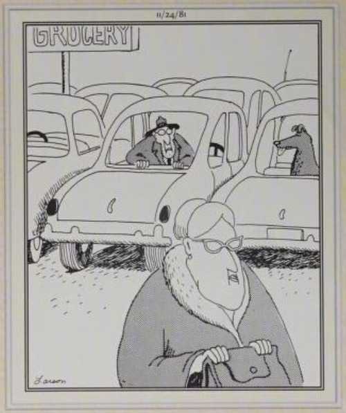 A woman leaves a man in the car.