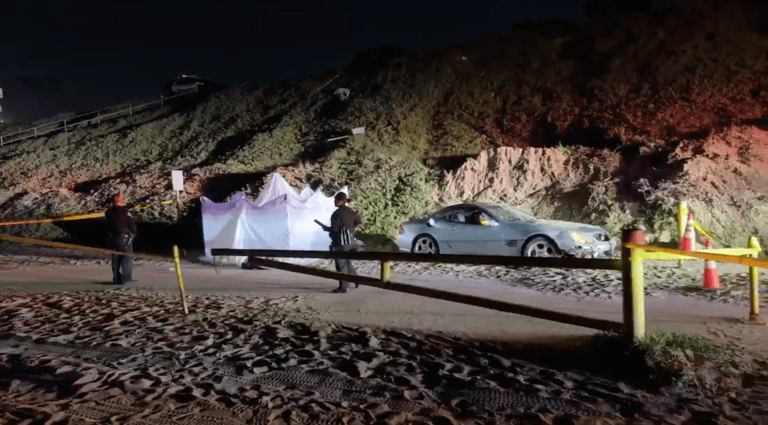 2-car crash kills female pedestrian on Southern California beach