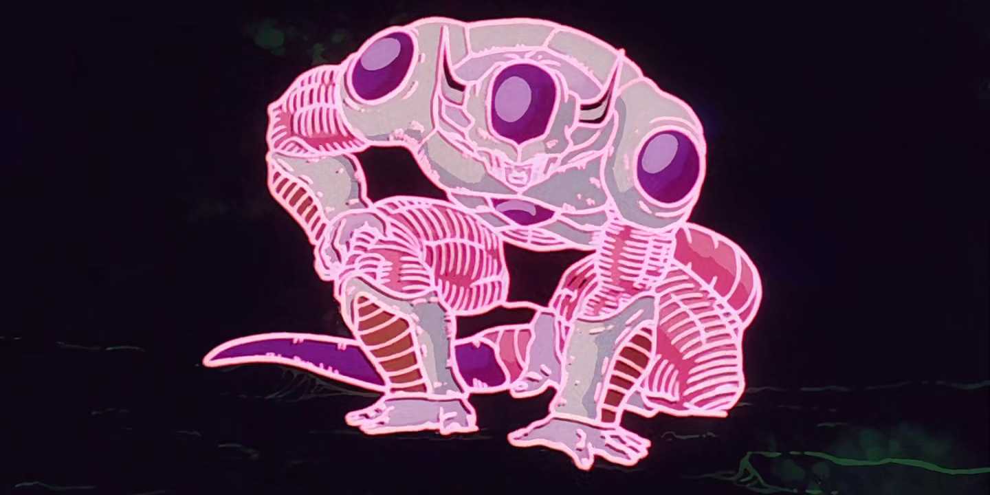 Frieza begins to transform from his second form in Dragon Ball Z.