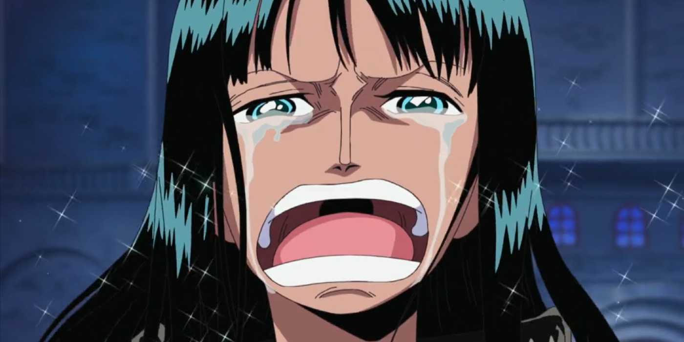 Robin crying and saying she wants to live in One Piece.