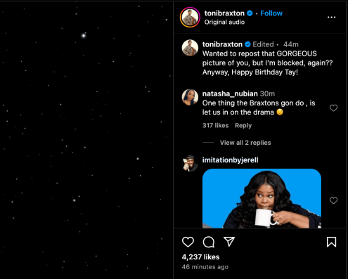 Toni Braxton Reveals Sister Tamar Has Blocked Her…Again