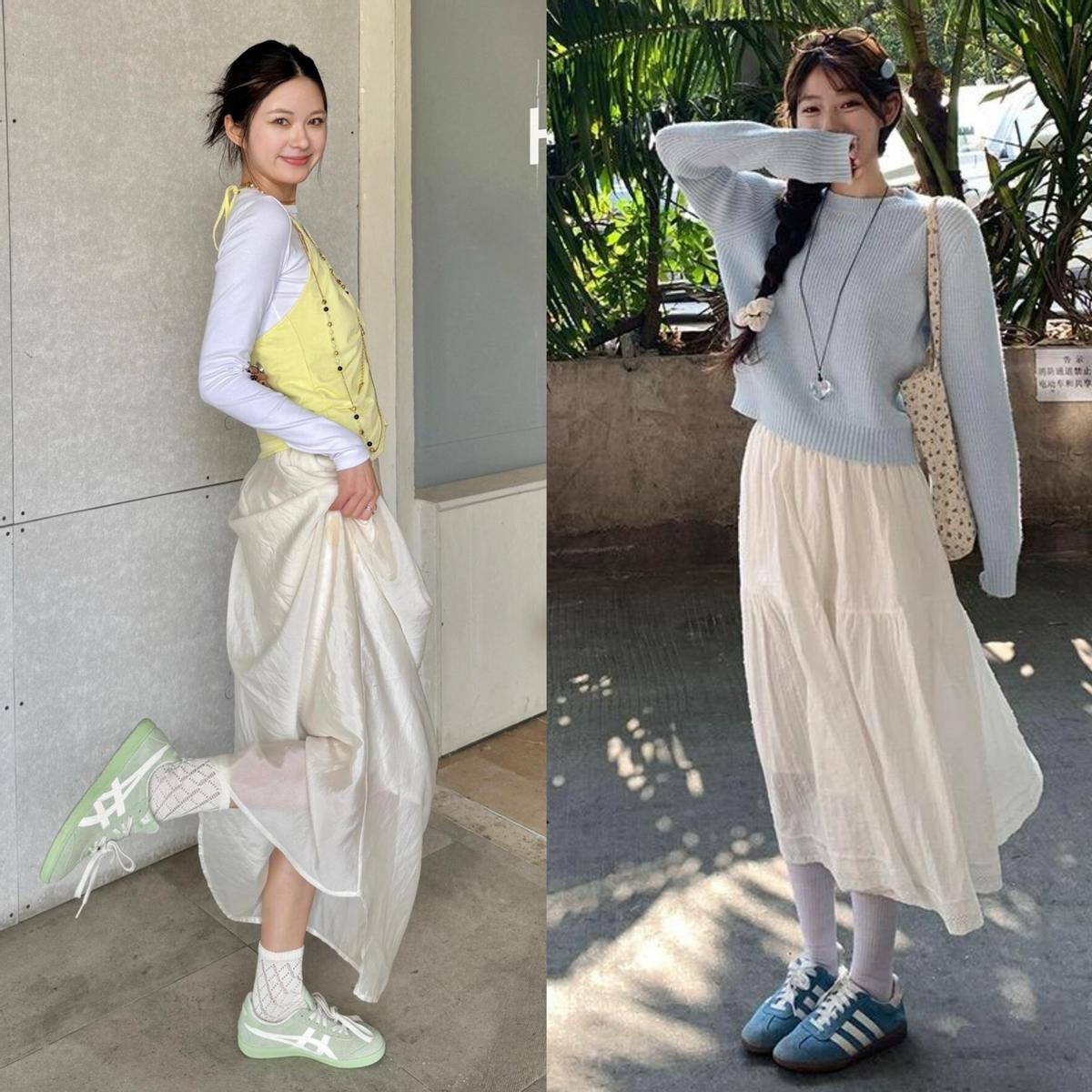 “半身裙+德训鞋”才是今年最时髦穿搭，这样穿好看爆了！