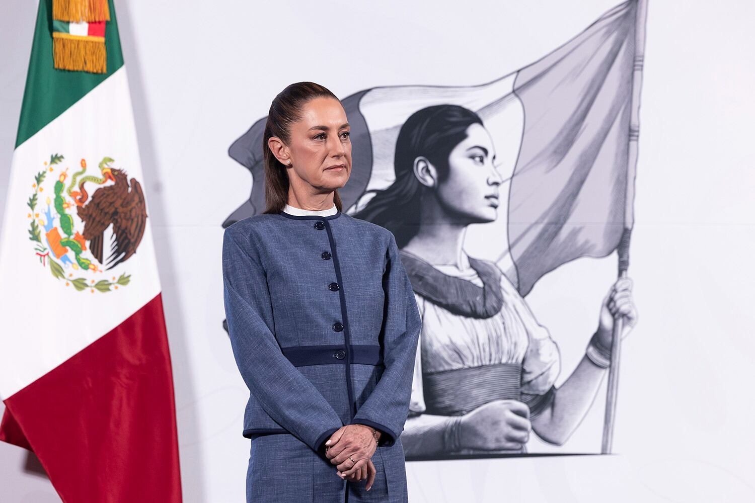 La presidenta Claudia Sheinbaum Pardo en su "Conferencia del Pueblo" del 25 de marzo del 2025. | Crédito: Presidencia